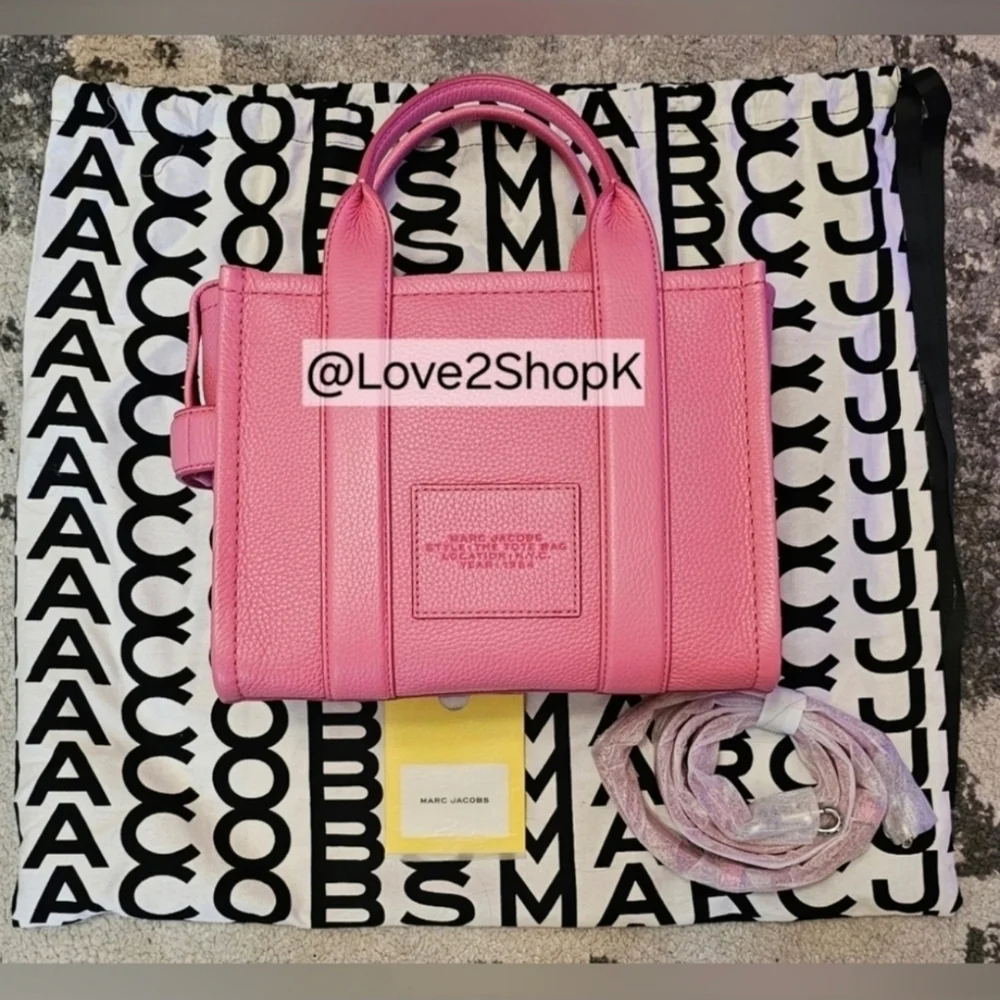 Marc Jacobs Pink Leather Tote with Strap - Picture 2 of 8